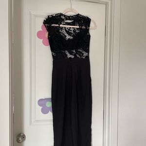 BEBE Black Lace Jumpsuit, Open back